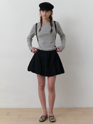 A WAFFLE BALLOON SKIRT_BLACK