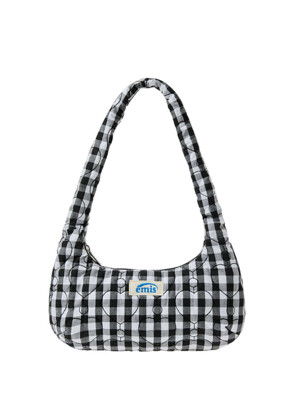 HEART QUILTED SHOULDER BAG-BLACK