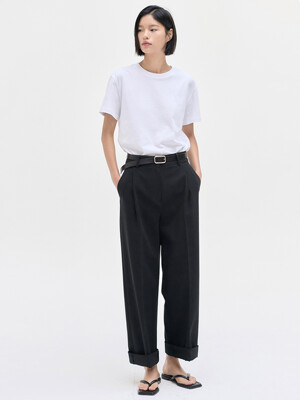 25SN cotton baggy pants [BK]