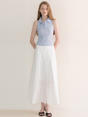 Pintuck long skirt _ White