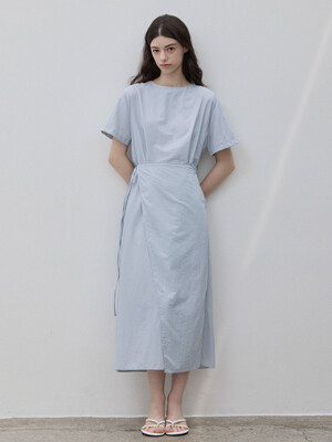 WRAP STYLE LONG DRESS 2COLORS