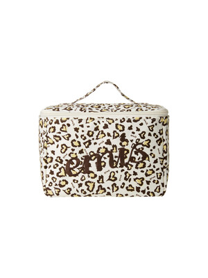 LOGO LEOPARD COSMETIC BAG-IVORY