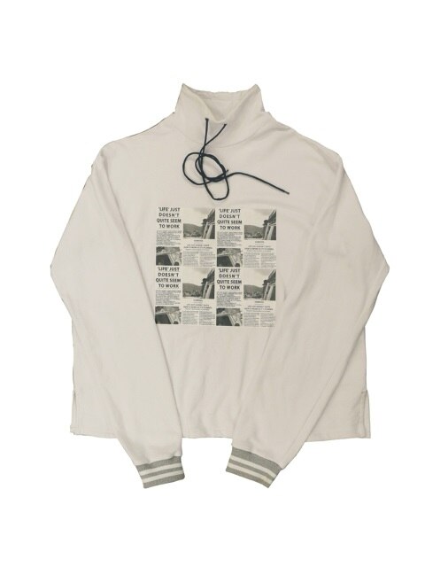 티셔츠 - 곽현주컬렉션 (Kwak Hyun Joo Collection) - NEWS PRINT TURTLE WHITE MTM