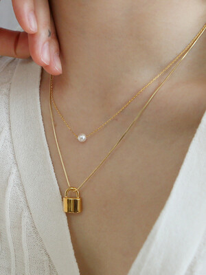 mini pearl necklace-gold (silver925)