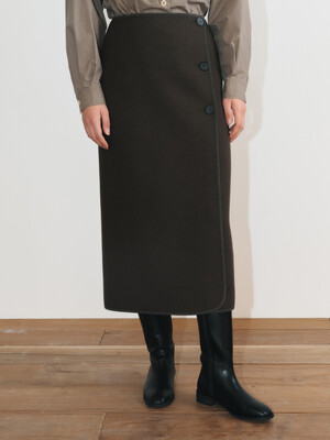 Wool wrap Skirt(brown)