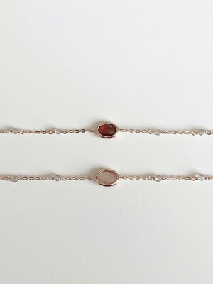 garnet peach moonstone autumn bracelet