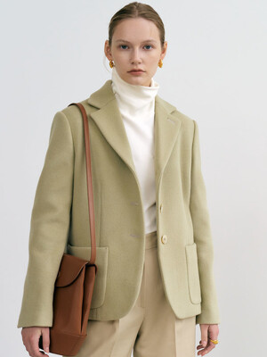 6W Cashmere-blend lamswool jacket (Apple green)
