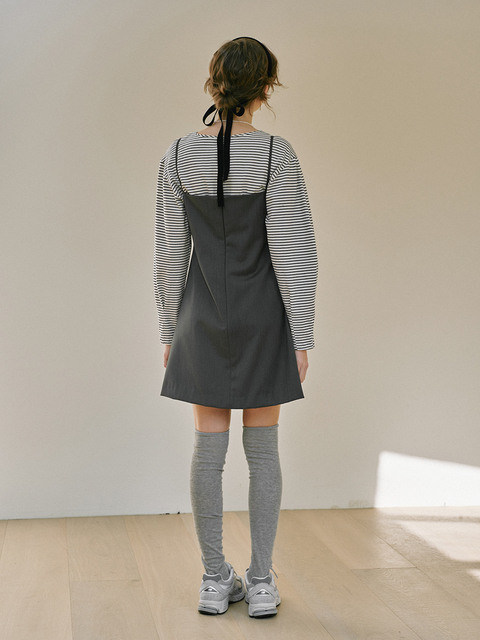 스커트,원피스,원피스 - 이슈넘버 (ISSUE NUMBER) - 4.47 Lean mini dress (Charcoal)