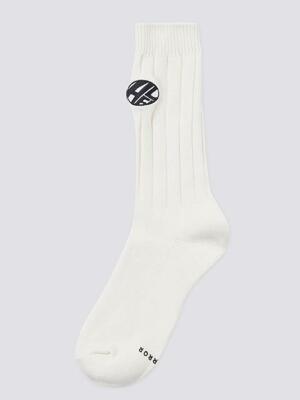 Distort logo socks Ivory