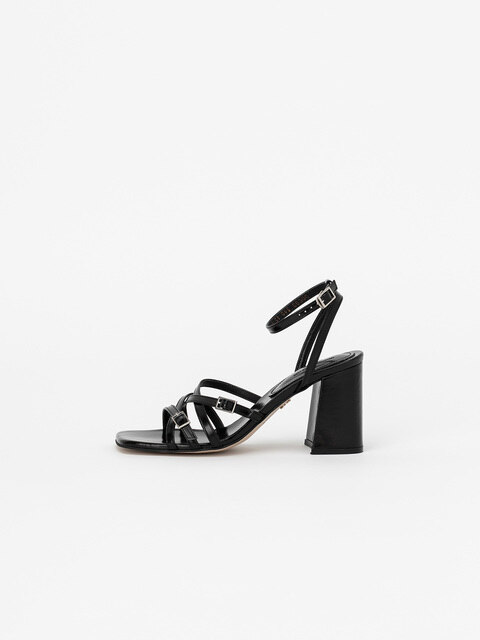 샌들 - 쇼쉬르라팡 (CHAUSSURE LAPIN) - Tami Strappy Sandals in Textured Black