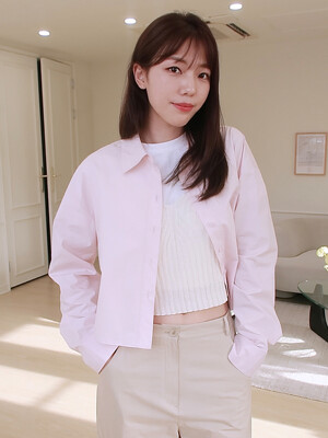 Crop Oversized Shirt_4color