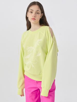 [22FW] Tears For Later Printing Sweatshirt - Neon Green