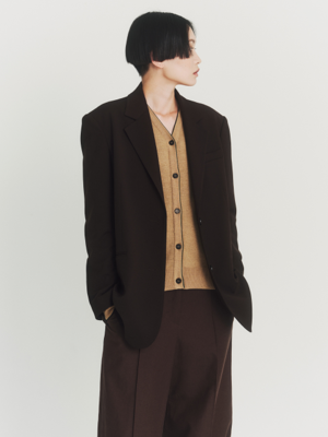 BROWN WOOL BLEND OVER JACKET