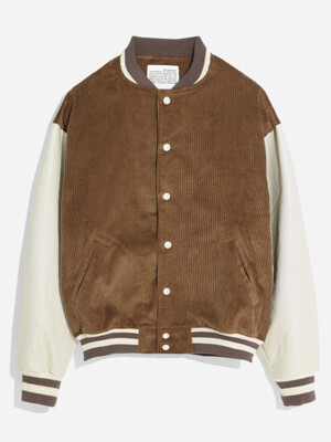 CORDUROY VARSITY JACKET_BROWN