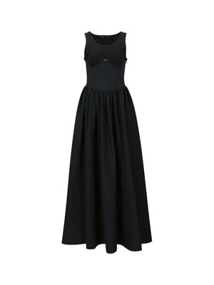 CORSET DETAILED LONG DRESS (BLACK)