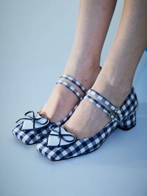 Y.13 Candy Mary-Jane Flats / Y.13-F34 / MARINE PICNIC