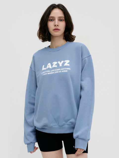 티셔츠,티셔츠 - 레이지지 (lazyz) - Lettering Logo Sweatshirts - Sky