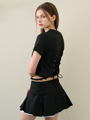 SB CROP CORSET T-SHIRT [BLACK]