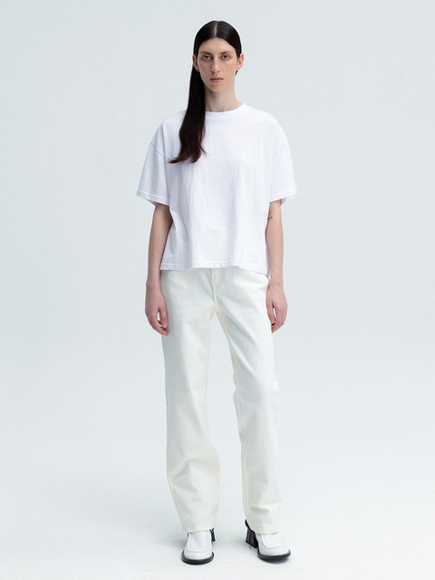 데님 - 레하 (LEHA) - KEYLINE HIGH-RISE STRAIGHT LEG DENIM (WHITE)