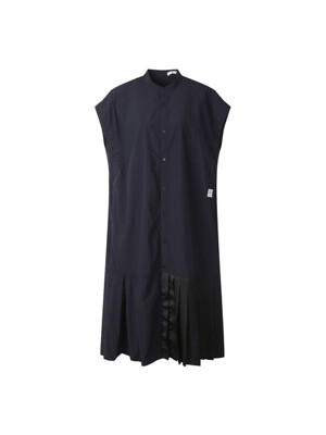 Half Pleats Shirt Long Dress_RQDAM23594NYX