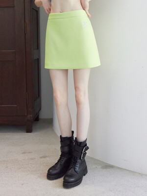 Simple silhouette mini skirt (Neon yellow green)