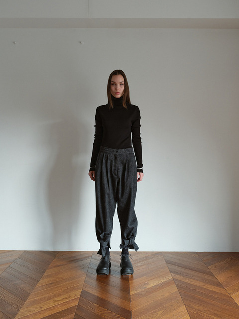 팬츠,팬츠 - 부리 (BOURIE) - Tied Ribbon BouBou Pants_Black