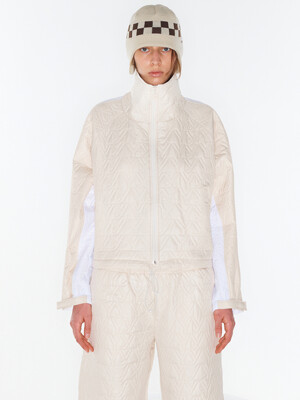 YY QUILTED BOMBER, CREAM