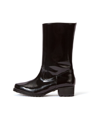 Glossy Half Boots_Black