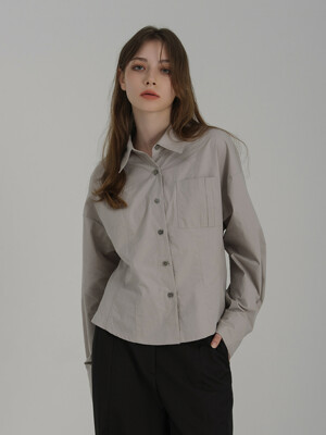 FOUR LINE SHORT SHIRT_GRAY