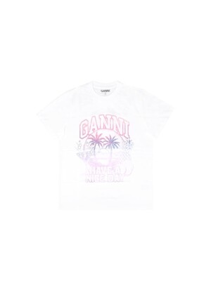 24FW 가니 T3918 151 베이직 저지 칵테일 릴렉스드 티셔츠 화이트