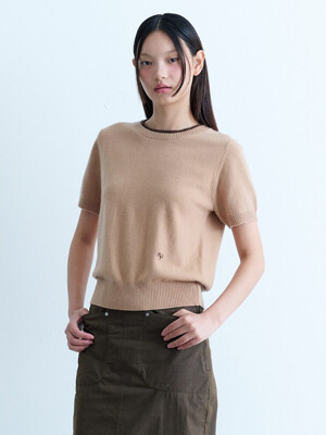 Wool Half Sleeve Knit Pullover  Beige (KE4851M01A)