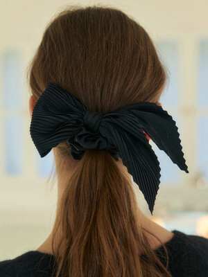 [스왈진주귀걸이 증정]Pleats ribbon hair scrunch