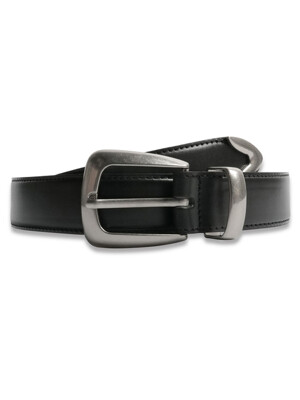 Volume Western Belt in Black