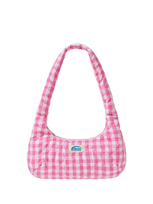 HEART QUILTED SHOULDER BAG-PINK
