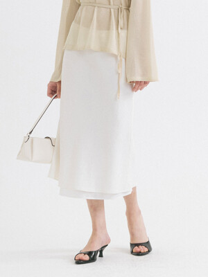 SIST9050 실키 브리즈 밴딩 스커트_White