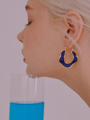 Petals Hoop Earrings_Navy