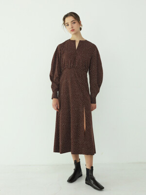 Dress Muf Slit Wine Brown