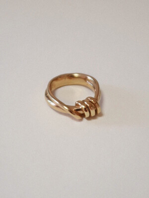 Double Coiled ring Gold