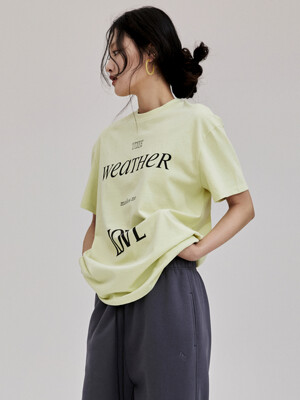 Weather Printed T-Shirt - Lime