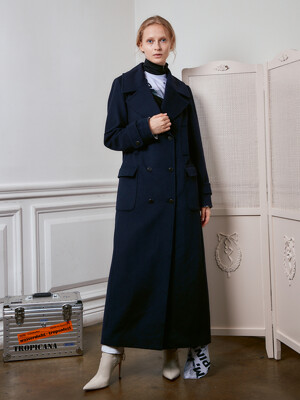 21 FW CAPSULE NAVY DOUBLE LONG COAT