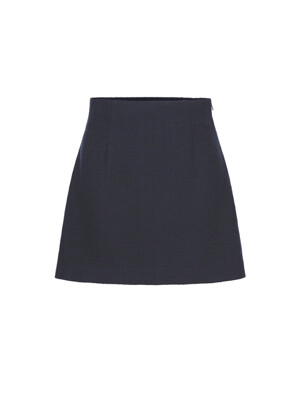 Flashes Block Tweed Skirt (Navy)