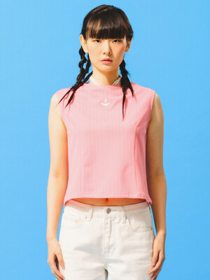 BOAT-NECK ANCHOR TOP_PINK