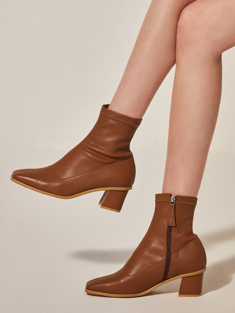 부츠 - 브리아나 (BRIANA) - BB Span Ankle Boots_Walnut Brown