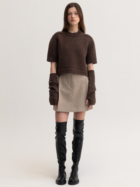 스커트 - 르 (LE) - wool pleated skirt (beige)