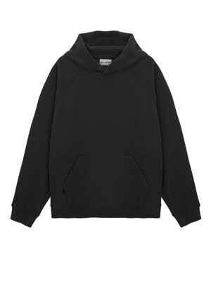 Snap sweat hoodie (black)