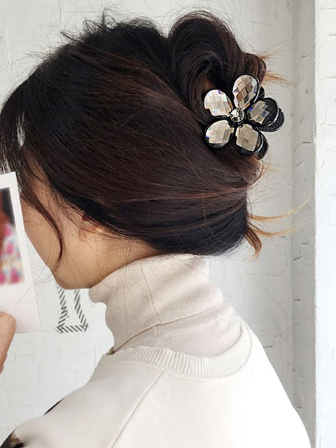 헤어액세서리 - 라코하 (RACOHA) - Gorgeous Large flower Hair Claw Clip  고져스 라지 플라워 크리스탈 헤어집게핀