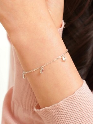 Pink tourmaline little star bracelet
