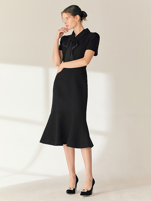 비에이유 바이 브라이드앤유]KARLA Round neck organza flared