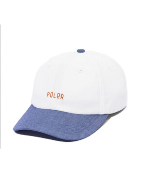 POLER FURRY FONT CHAMBRAY DAD CAP WHITE