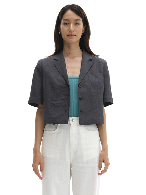 아우터 - 스테이피플 (STAYPEOPLE) - VISCOSE CROPPED JACKET (CHARCOAL)